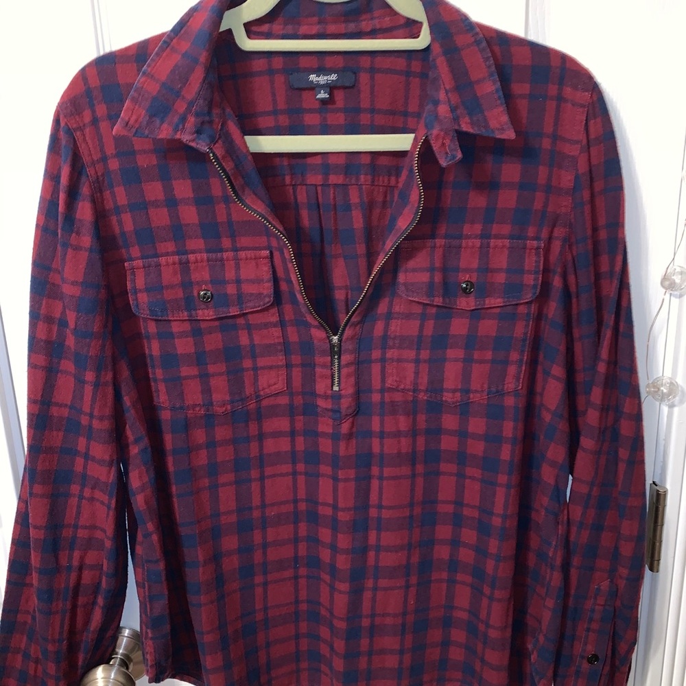Flannel Zip- Front Popover Shirt in McKinney Plaid